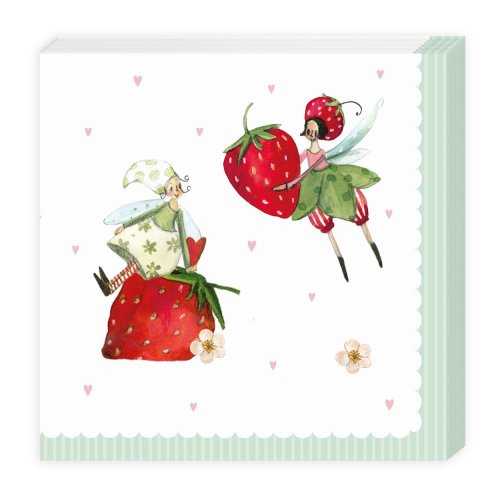 Erdbeeren und Frauen Servietten 25x25 cm
