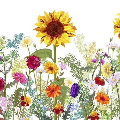 Serviette Sonnenblume im Blumenfeld von Fasana