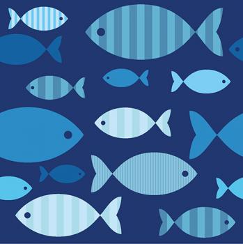 Blaue Fische – Servietten 33x33 cm