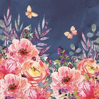 Fleur Rosen und Schmetterlinge - Servietten 33x33 cm