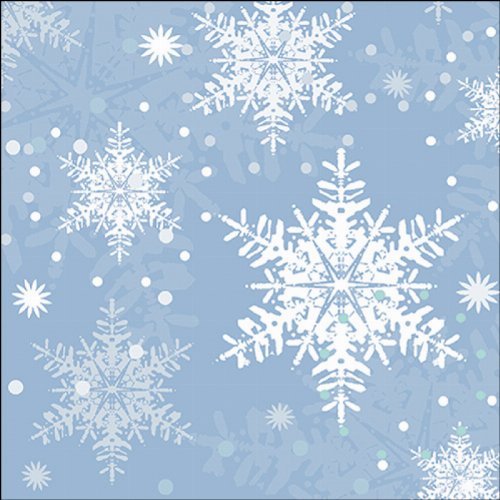 Schneeflocken Blau  - Servietten 33x33cm