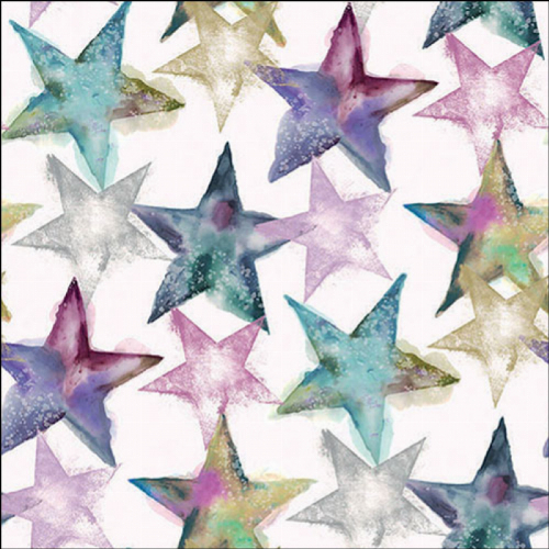 Wasserfarben Sterne  - Servietten 33x33cm