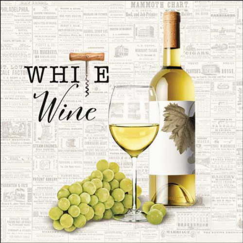 White wine  - Servietten 33x33cm